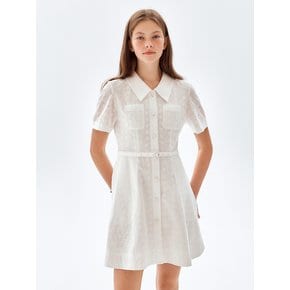 Eyelet Flare Mini Dress