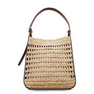 이스퀘어 4886926 MANGO Large Valeta Crocheted Raffia Bag