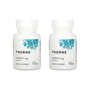 [해외직구] 쏜리서치 5-MTHF 5mg 60캡슐 2팩 Thorne Research 5-MTHF 5 mg 60 Capsules