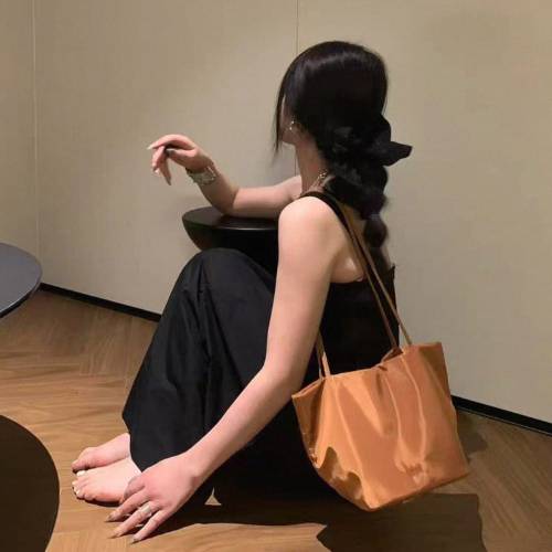 여성용 나일론 데일리 숄더 에코백