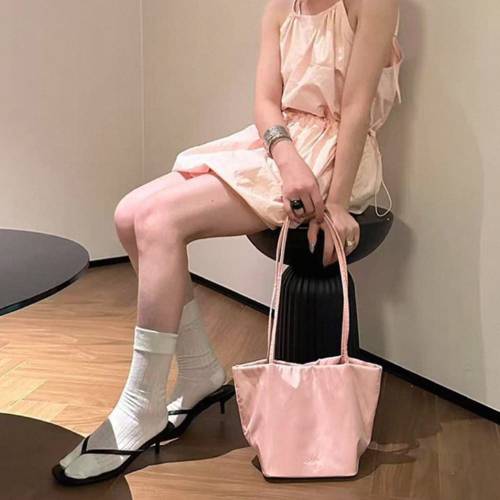 여성용 나일론 데일리 숄더 에코백