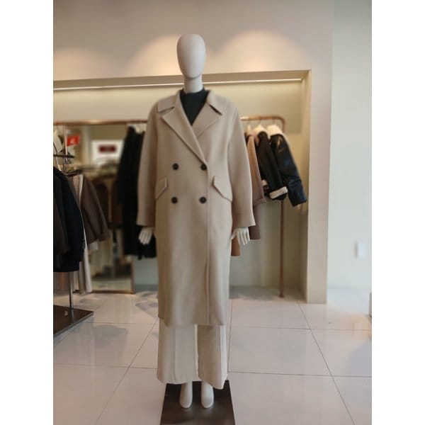[여주점] 씨씨콜렉트 더블버튼소매셔링롱코트 E244msh159