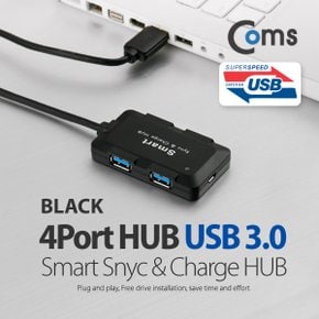 USB 3.0 허브(4P/무전원) 검정, 충전용 FW906