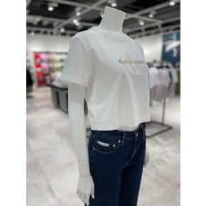 [파주점] [캘빈클라인진]여성 리퀴드 모노그램 로고 반팔 숏기장 티셔츠 47AB814-YAA