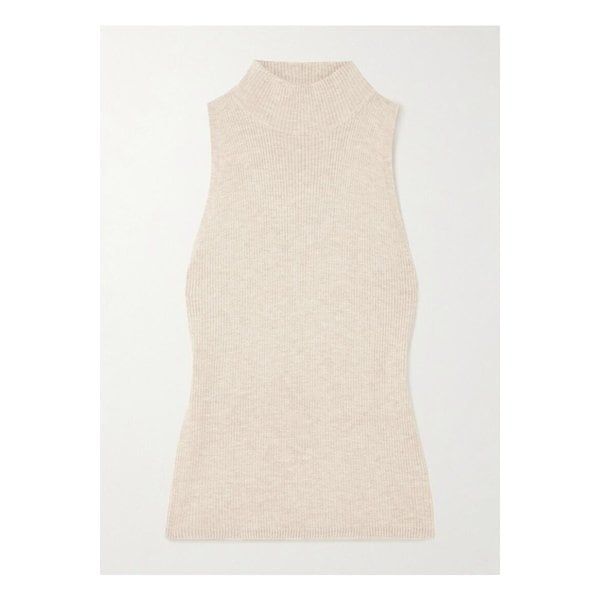 브루넬로쿠치넬리 메탈릭 골지 니트 터틀넥 탱크 베이지 46376663162854370