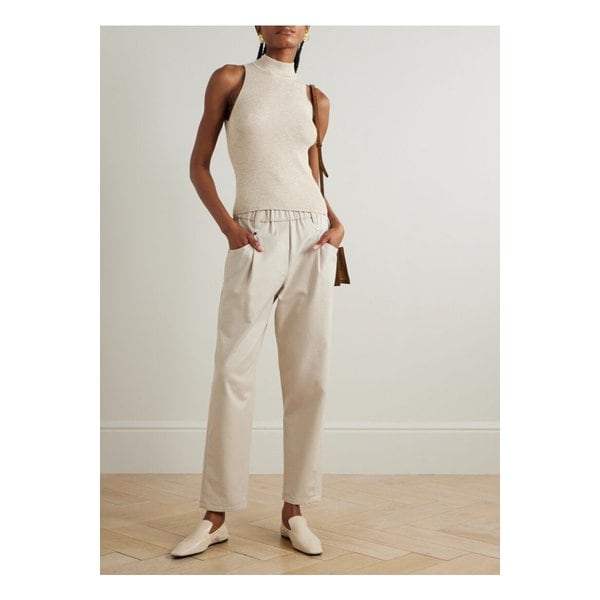 브루넬로쿠치넬리 메탈릭 골지 니트 터틀넥 탱크 베이지 46376663162854370