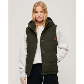 4655573 Superdry Everest Hooded Puffer Vest - Abyss Khaki