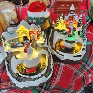 빛내는사람들 크리스마스 기차마을 오르골 산타 눈사람 파티 이벤트 감성 장식 멜로디 친구 지인 선물