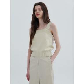 [정상가99,000원] Square Neck Knit Sleeveless  Ivory (WE3451C840)