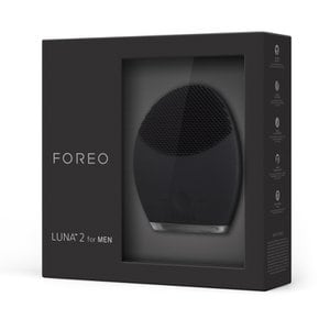 FOREO LUNA 2 남성용 파워 페이스 브러싱, 실리콘 소재, 실리콘 진동, 에이징 케어※ BLK