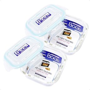 아트웨어 오븐락 유리 반찬통 정사각1호 320ml x 2개