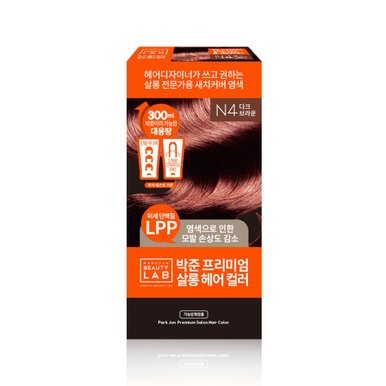 박준 헤어 살롱 대용량 새치커버 컬러 염색약 패키지 300ml, 다크 브라운(N4)