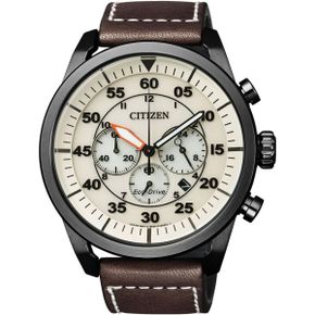 영국 시티즌 시계 Citizen Mens 크로노그래프 EcoDrive 워치 with a 레더 밴드 1757503