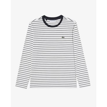 라코스테 (여성) 25SS 스트라이프 긴팔 티셔츠 TF922E-55G 031(블랙)