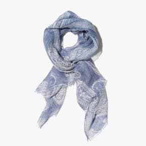 PAOLO ALBIZZATI/ 파올로 알비자티 /PRINTED LINEN SCARF (PAISLEY 1)/ BLUE/ AZF1M80004A78