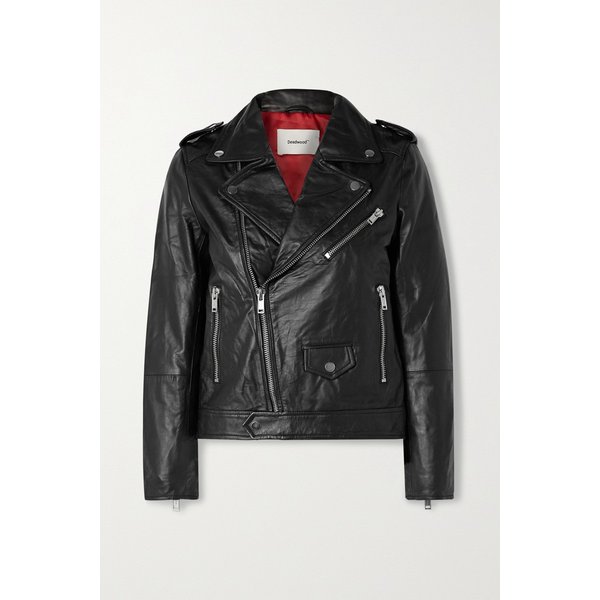 데드우드 Net Sustain River Leather Biker Jacket 블랙 31432202864840738