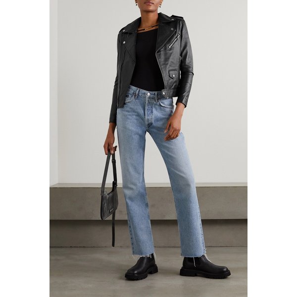 데드우드 Net Sustain River Leather Biker Jacket 블랙 31432202864840738