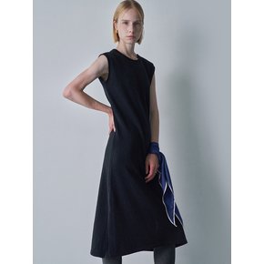 Cashmere blended Sleeveless One-piece (Black)