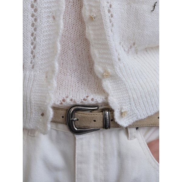 VINTAGE WESTERN BELT [BEIGE - SUEDE]