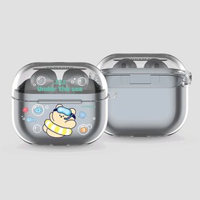 (갤럭시 버즈3/버즈3프로)투명케이스 Galaxy buds3/buds 3pro Clear case 애니멀썸머비치