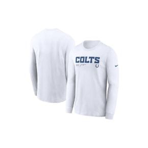 3971508 Nike Mens White Indianapolis Colts Sideline Infograph Lock Up Performance Long Sle