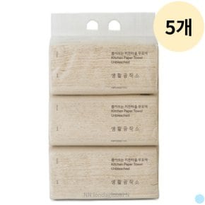 생활공작소 무표백 키친타올 각티슈 무향 100매 X 15P