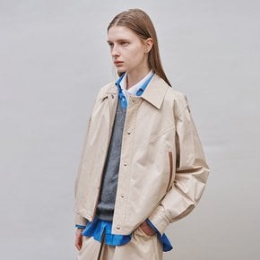 Leather Combo Blouson_BEIGE