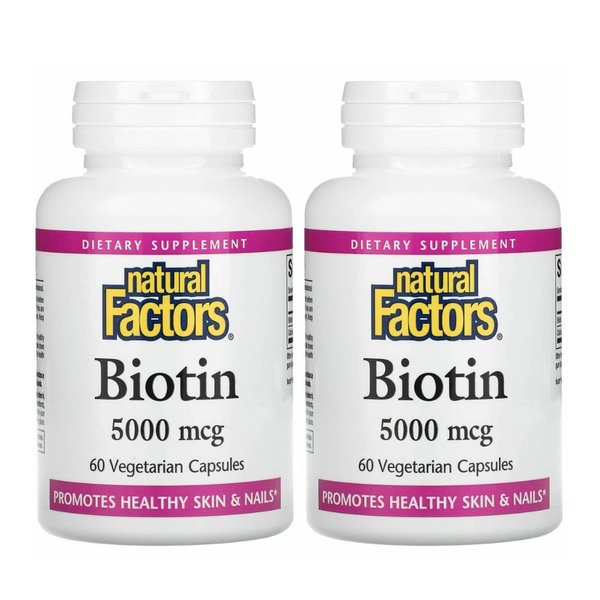 내추럴팩터 비오틴 5000MCG 60 베지 캡슐 2개