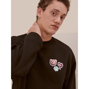 Patch Over fit Sweatshirt AMM1105 (Black)