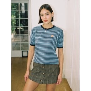 PEACHY STRIPE T SHIRT BLUE