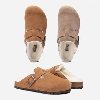 UGG 어그 호즈 오즈웨어 보스턴 시어링 소프트 풋베드 오시 양털 슬리퍼 OB755S 103819739