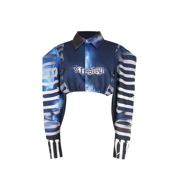 25FW STEP BY STEP GRAPHICS CROP SHIRT