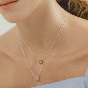 Pink square Necklace