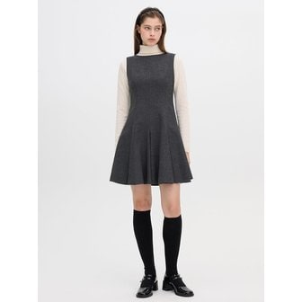 올리브데올리브 보트넥 핏앤플레어 슬리브리스 원피스 OW4WOA290