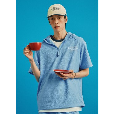 르꼬끄 X그로서리스터프 유니 반팔 후드 아노락 자켓 (남여공용) (QQ223LJK45_MBL)