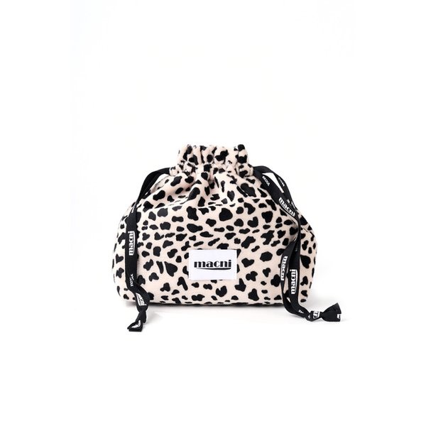 LEOPARD STRING POUCH BAG_BEIGE