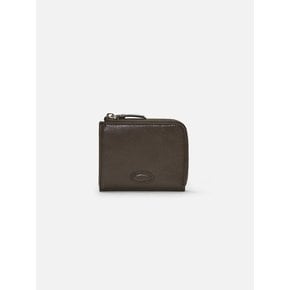 Oval button wallet Wrinkled burnt mocha