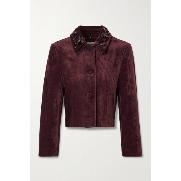크롭 장식 벨벳 재킷 46376663162976752
