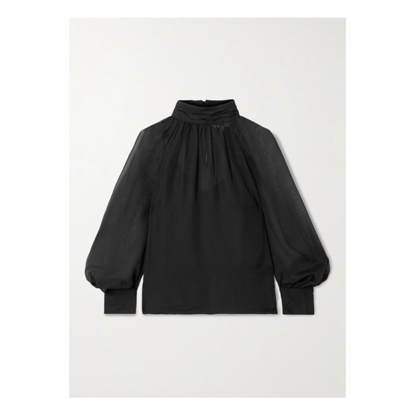 베로니카비어드 알리사 실크 시폰 블라우스 블랙 46376663162905240