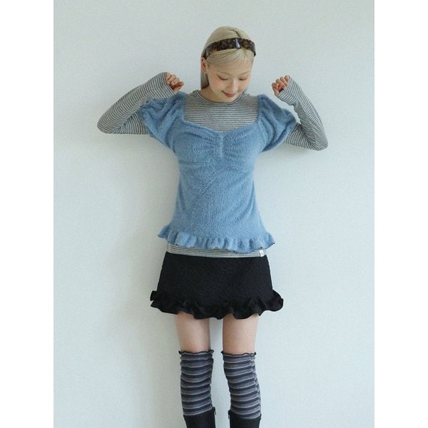 THIN STRIPED T-SHIRT(GREY)