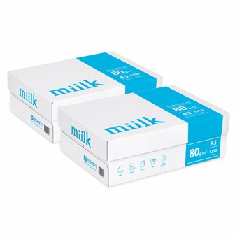 miilk 밀크 A3용지 80g 2박스(2500매) Miilk