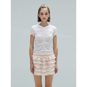 SHASHA SILKY SHIRRING T - WHITE