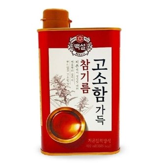  쿨샵 저온압착 참기름 고소한 백설 참기름 400ml