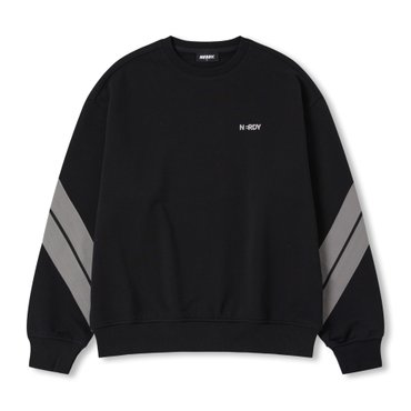 널디 다이애그널 라인 스웻셔츠(24FW) 블랙 PNEF24SW0401