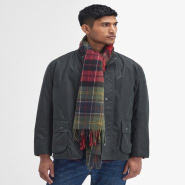바버 [24FW]레드 Brack Patchwork 타탄 패턴 스카프 (URSC4F007R2)