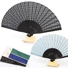 니나스파리 남성용체크 수공예대나무접부채(5NS159)