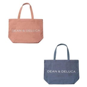 DEAN & DELUCA 딘앤델루카 도트백 블루 코랄 핑크 L 사이즈