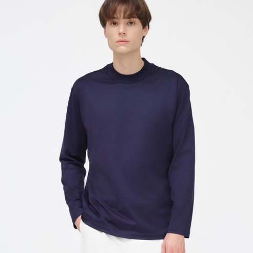 YJACK M_모크넥 루즈 & 릴렉스 핏 긴소매 티셔츠 (180gsm) MJT1060AL