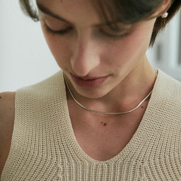 베흐트 [925 silver] Un.silver.160 / flat soir necklace  (11091)