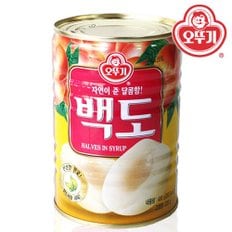 오뚜기 백도(반절) 통조림 400g 1캔 /복숭아캔